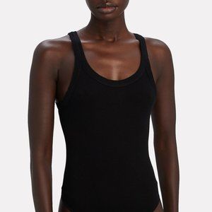 Re/done Ribbed Tank BodySuit. Black Size Small